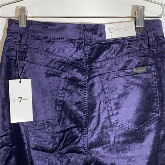 NEW 7 For All Mankind Dark Purple Velvet Jeans - Picture 7 of 12